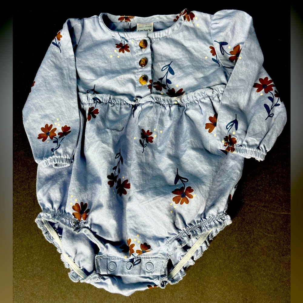 Blue floral onesie